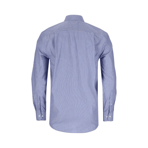 Polo Long Sleeve Pkt Stripe Blue