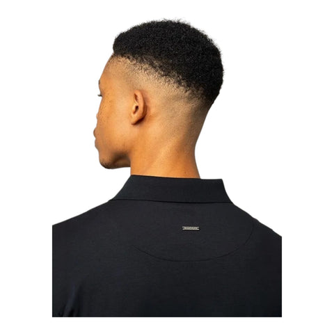 Polo Mens Double Yarn Custom Fit Long Sleeve  Golfer - Black