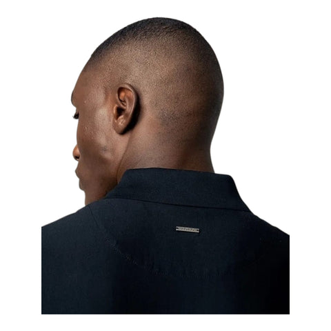 Polo 1/4 Zip Mercerised Cotton Custom Fit Short Sleeve Golfer - Black