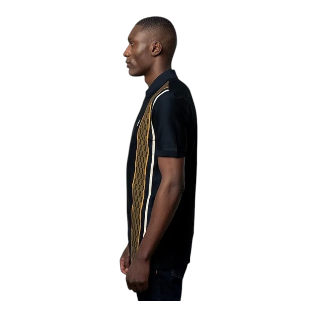 Polo 1/4 Zip Mercerised Cotton Custom Fit Short Sleeve Golfer - Black