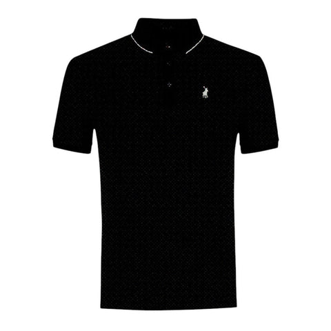 Polo Golfer Mercerized Tipped Black