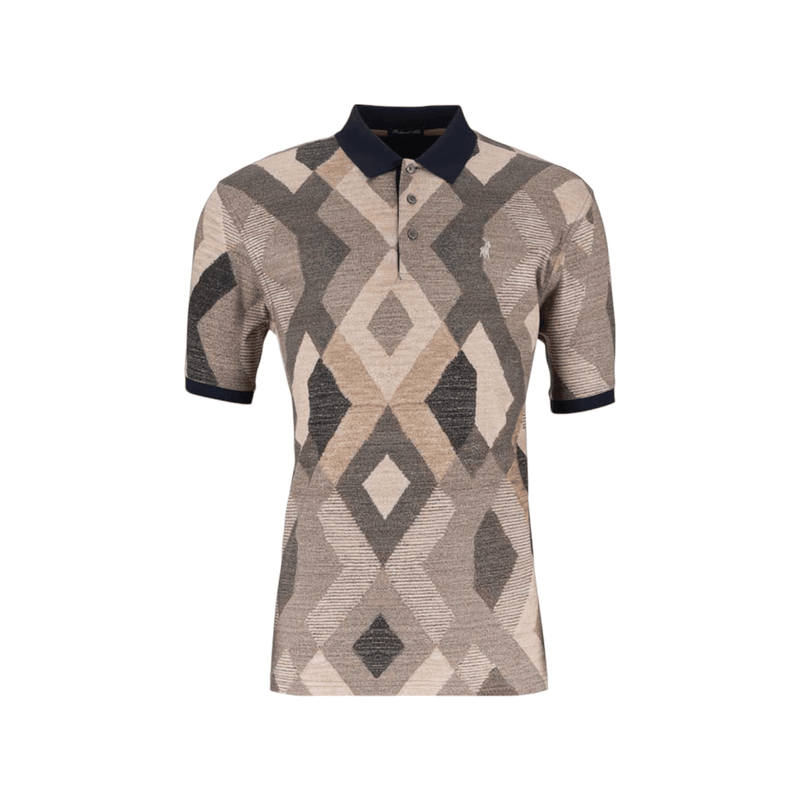 Polo Golfer Mercerized Geometric Lt Brown