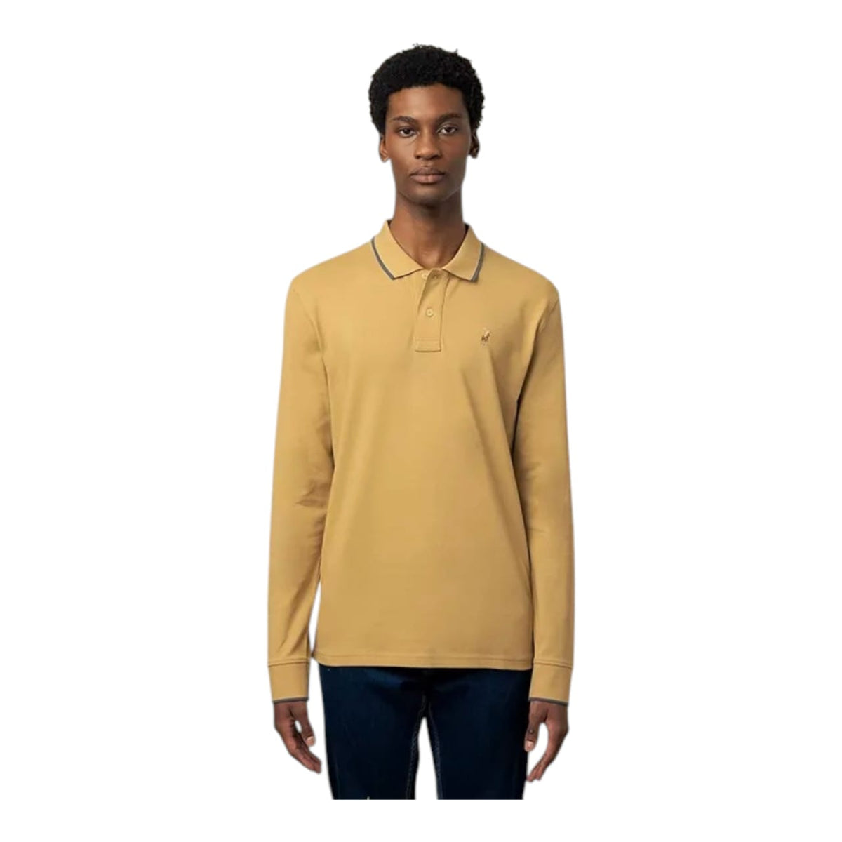 Polo Long Sleeve  Pique Golfer - Stone