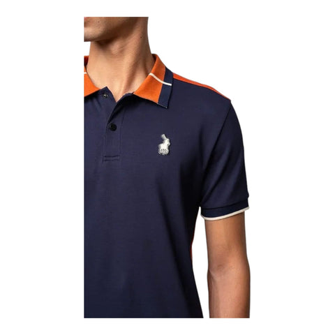 Polo Golfer Sport Colour Block Navy