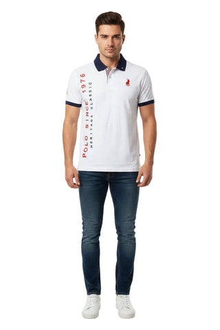 Polo Golfer Pique Hd Printed White