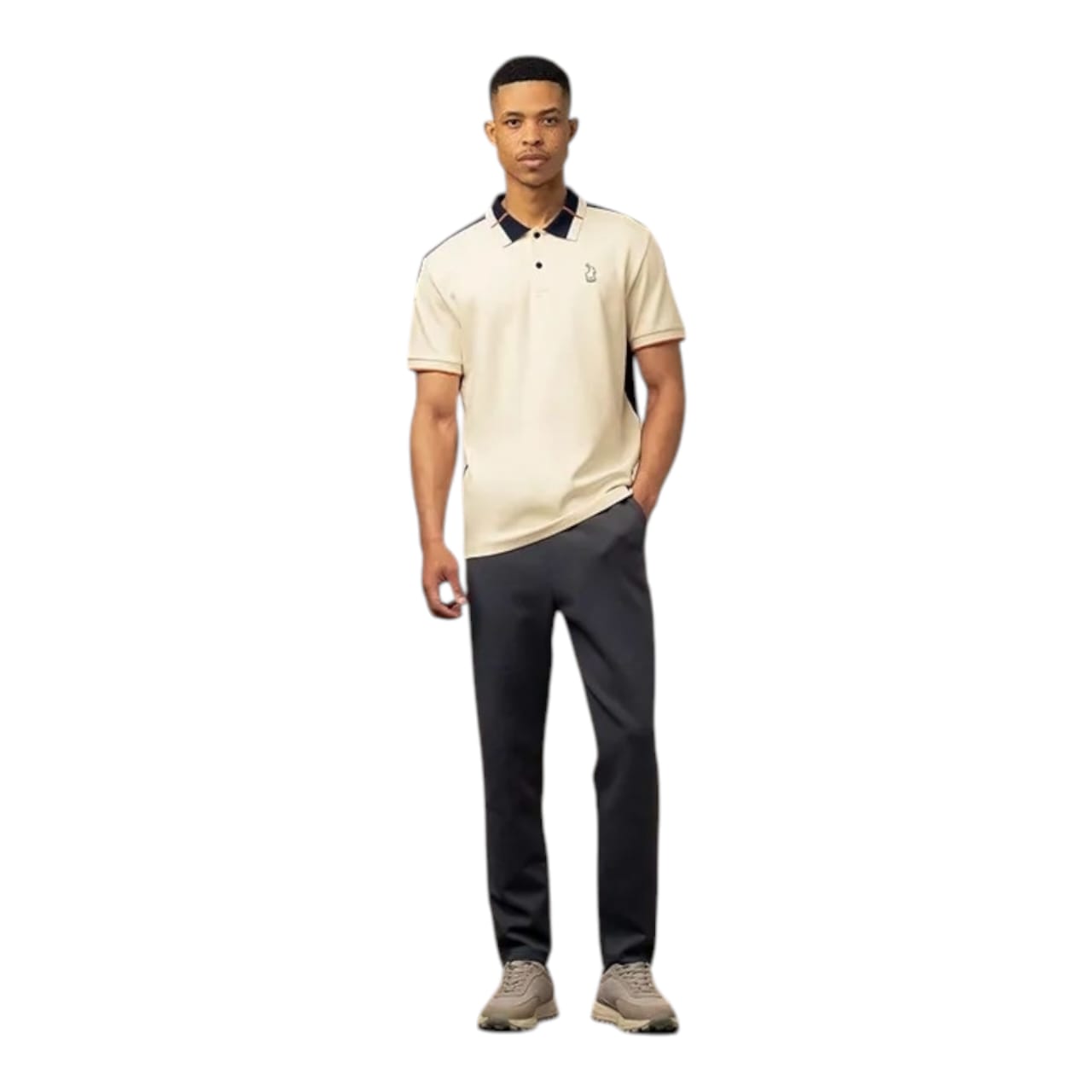 Polo Sport Colour Block Golfer - Off White & Navy