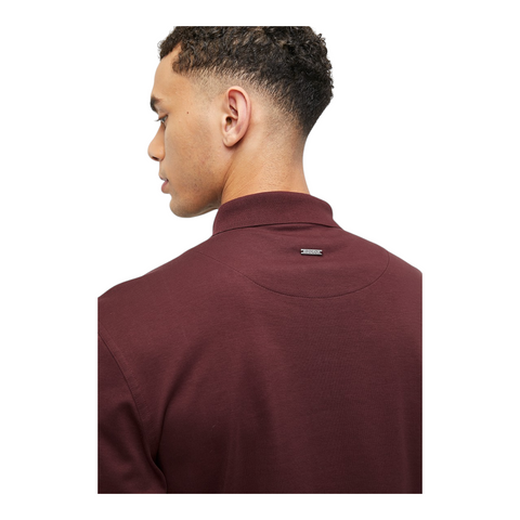 Polo Mens Double Yarn Long Sleeve Golfer - Burgundy