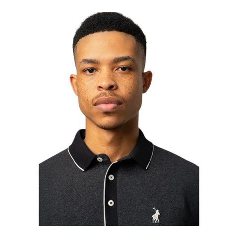Polo Tipped Custom Fit Short Sleeve Golfer - Melange