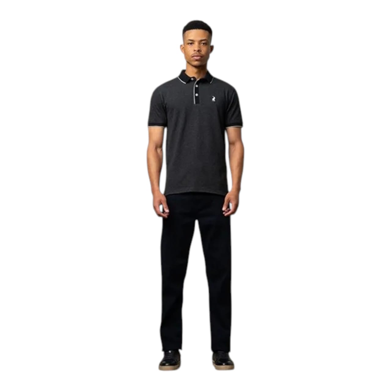 Polo Tipped Custom Fit Short Sleeve Golfer - Melange