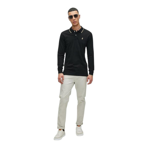 Polo Long Sleeve Pique Golfer - Black