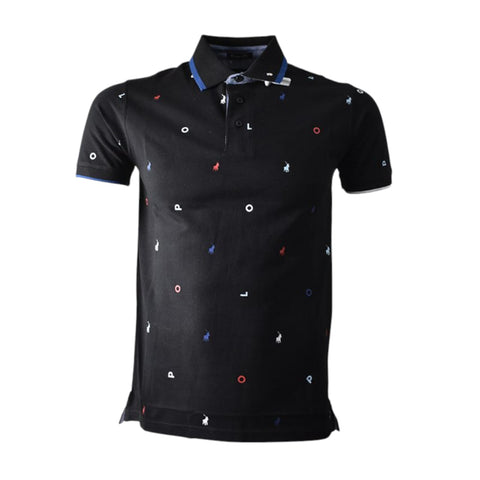 Polo Pique Logo Golfer - Black