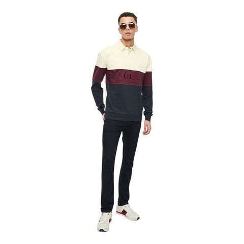 Polo Golfer Sweater L/S Colour Block Cream/Burgandy