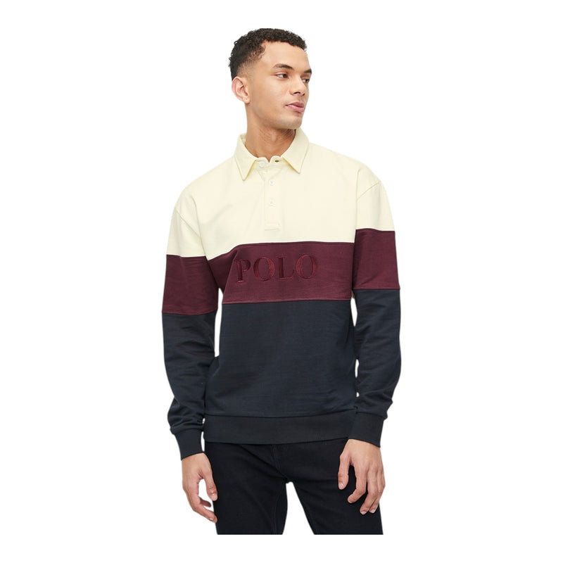 Polo Golfer Sweater L/S Colour Block Cream/Burgandy