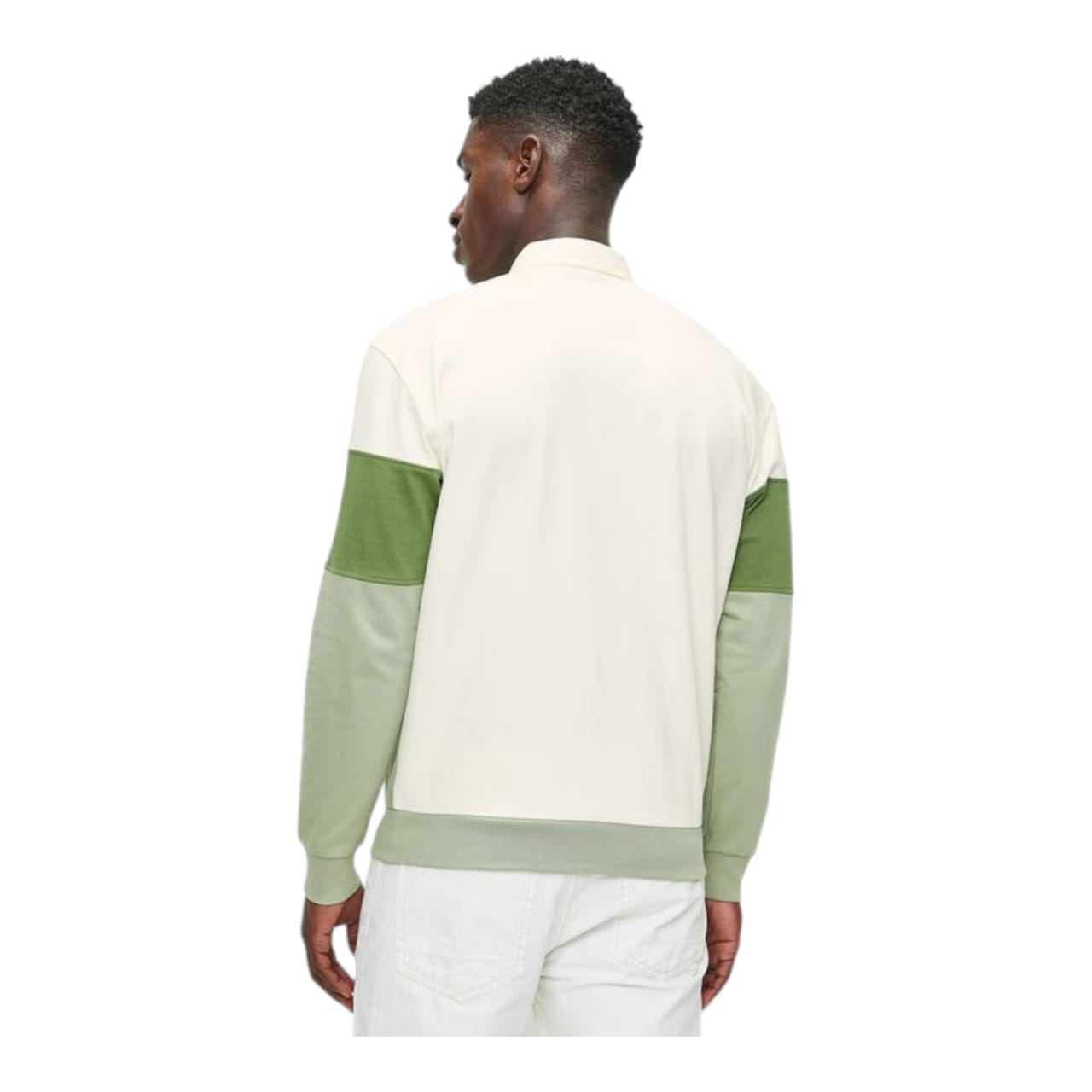 Polo Mens LS Colour Block Sweater - Green