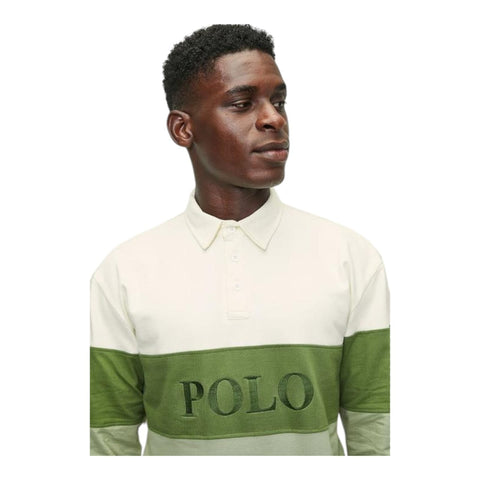 Polo Golfer Sweater L/S Colour Block Beige/Green