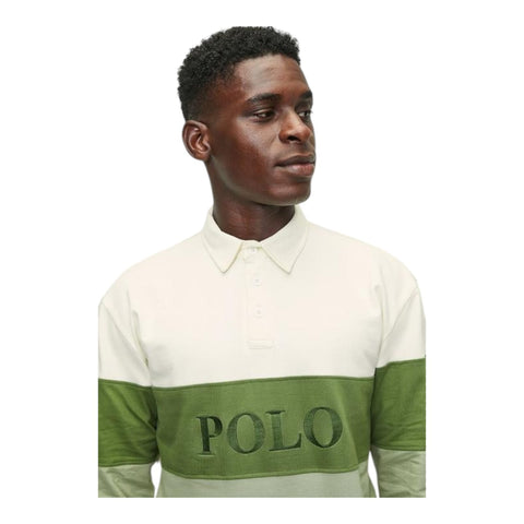 Polo Mens LS Colour Block Sweater - Green