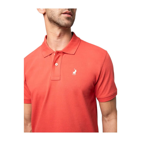 Polo Mens Essential Pique Ss Golfer - Dark Pink