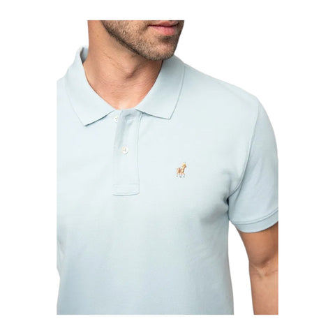 Polo Mens Essential Pique Ss Golfer - Light Blue