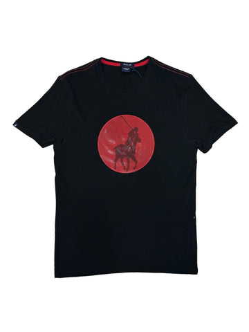 Polo Crew T-Shirt Circle Pony - Black & Red