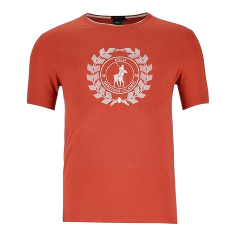 Polo T-Shirt Crest Flock Orange
