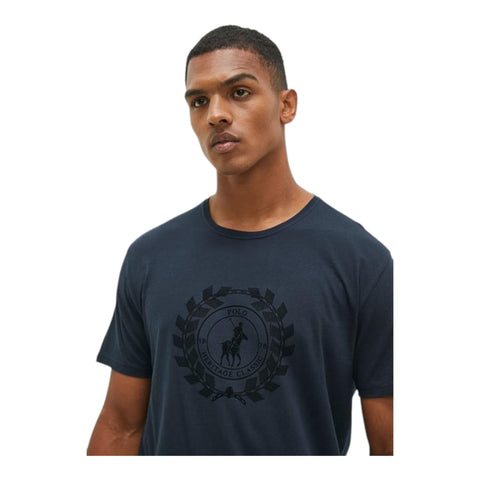 Polo T-Shirt Crest Flock Navy