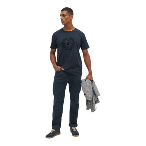 Polo T-Shirt Crest Flock Navy