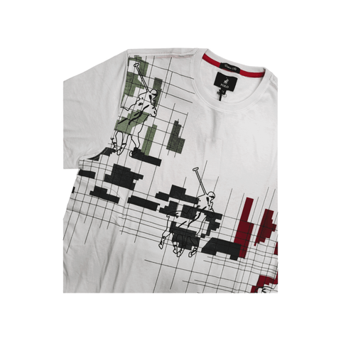 Polo Crew Distorted Printed T-Shirt - White