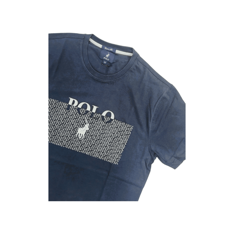 Polo Crew Logo Block Printed T-Shirt  -Navy