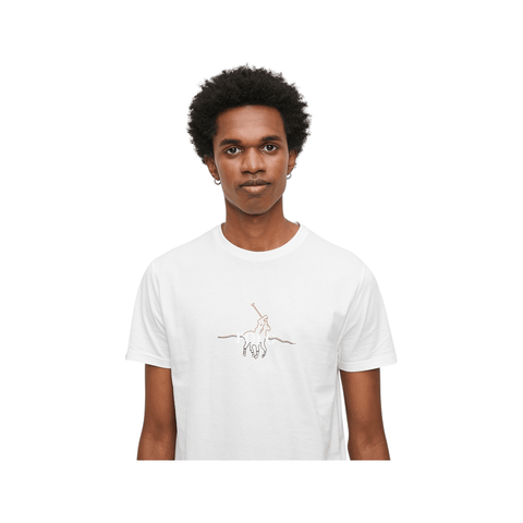 Polo T-Shirt Graphic Logo Bold White