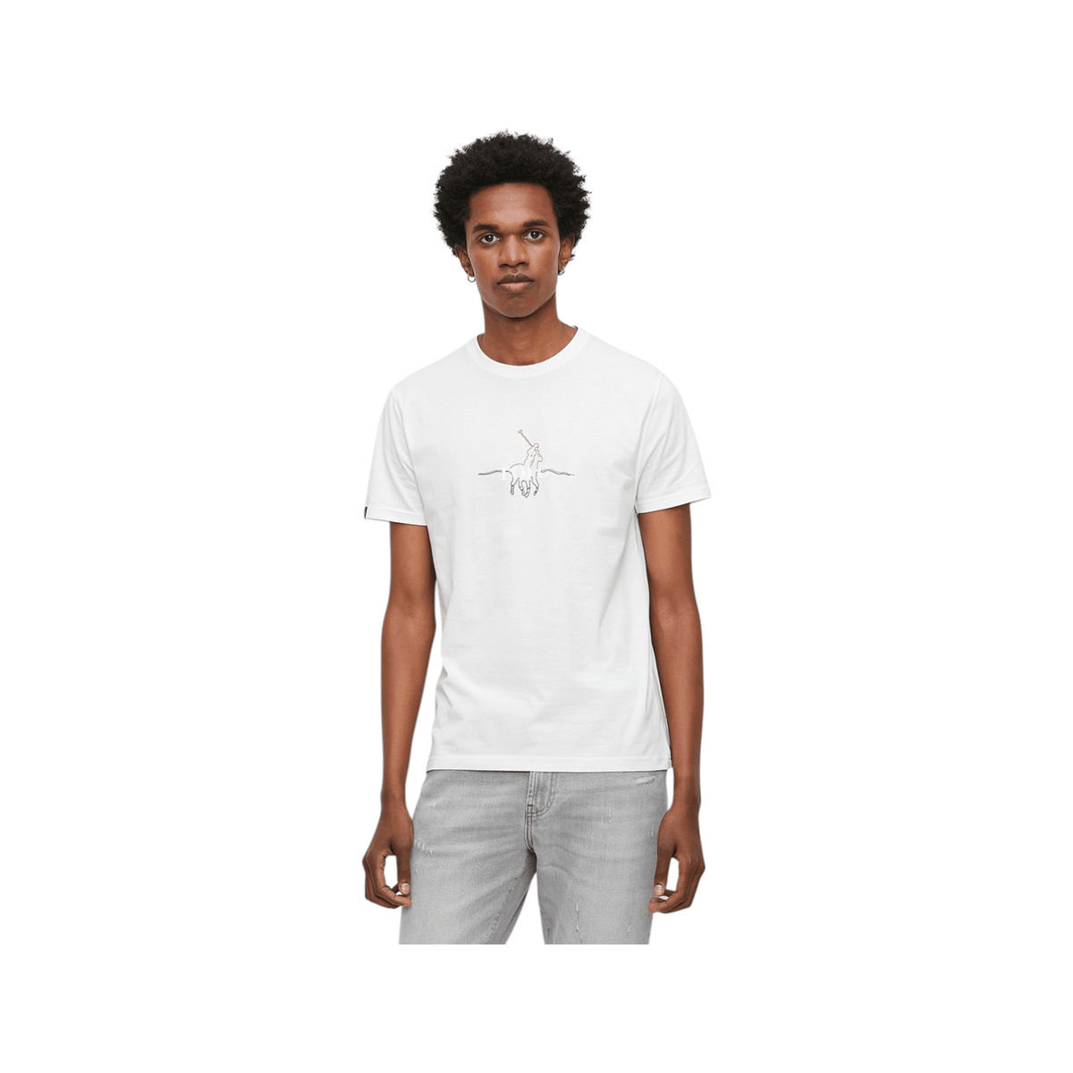 Polo T-Shirt Graphic Logo Bold White