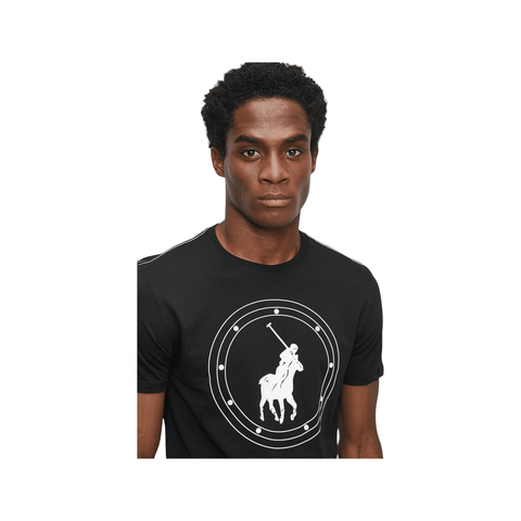 Polo T-Shirt Type Printed Black