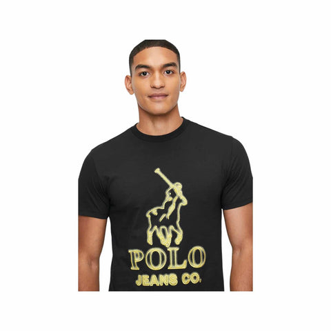 Polo T-Shirt PJC Glow Logo SS Black
