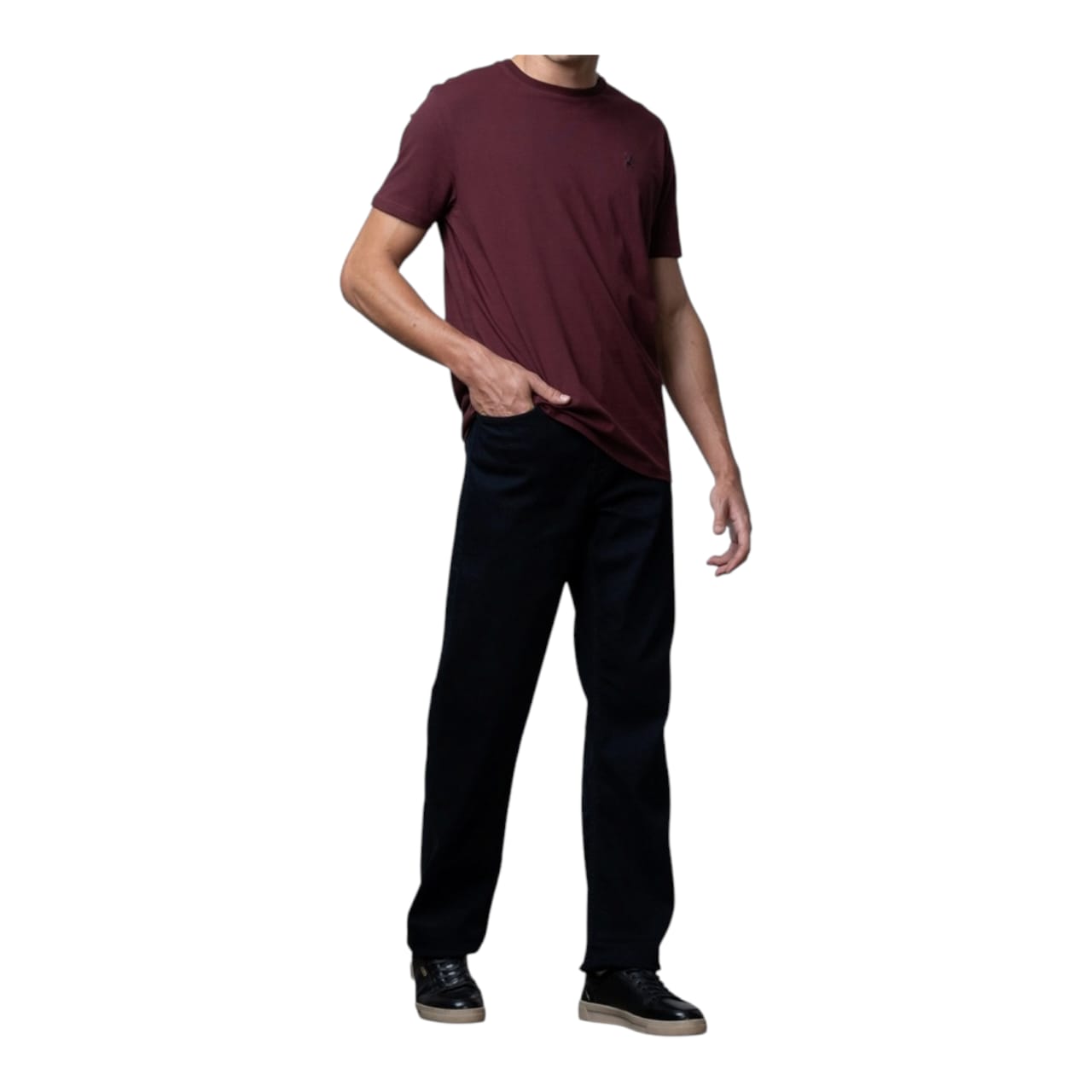 Polo Plain Crew T-shirt - Burgundy