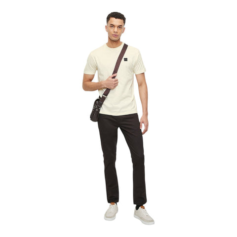 Polo T-Shirt Logo Badge Cream White