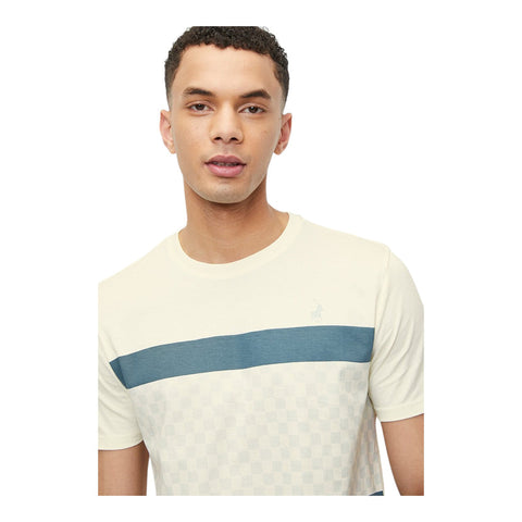 Polo T-Shirt Stripe Cream/Blue