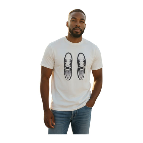 Polo Men’s PJC Sneaker Logo Tee – White Graphic Cotton T-Shirt