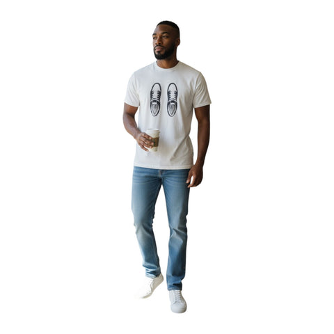 Polo Men’s PJC Sneaker Logo Tee – White Graphic Cotton T-Shirt