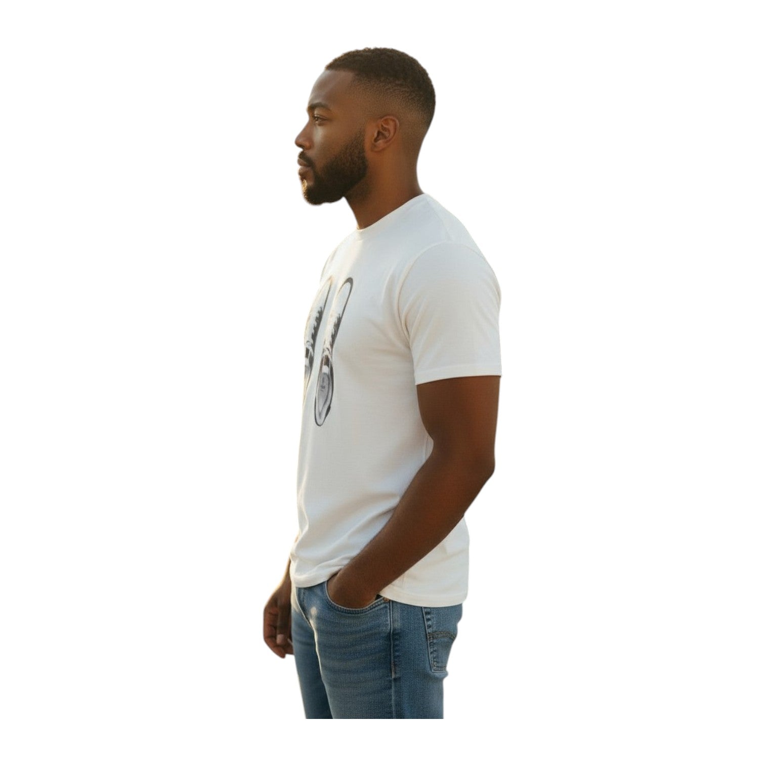 Polo Men’s PJC Sneaker Logo Tee – White Graphic Cotton T-Shirt