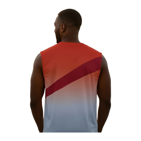 Polo Men’s Sport Sleeveless Tee – Abstract Print Athletic Tank Top | Orange