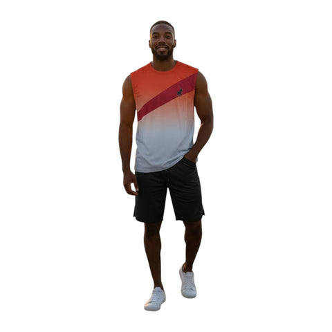 Polo Men’s Sport Sleeveless Tee – Abstract Print Athletic Tank Top | Orange
