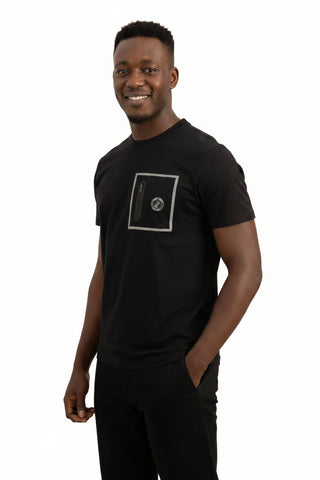 Polo T-Shirt Zip Pocket Black