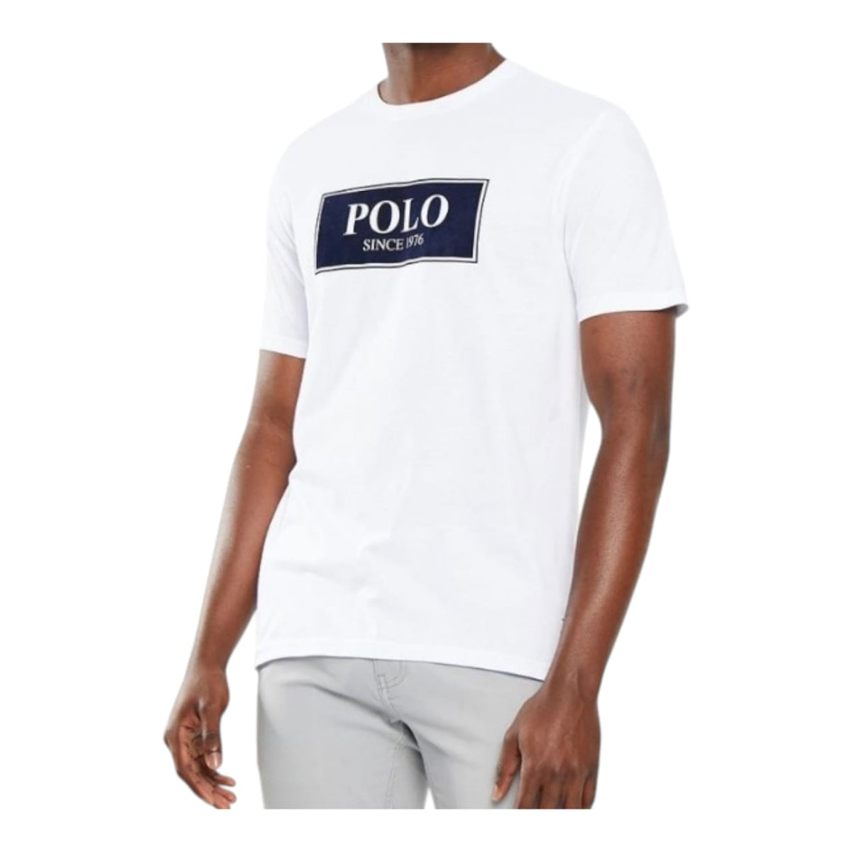 Polo Flock Logo Crew T-shirt - White