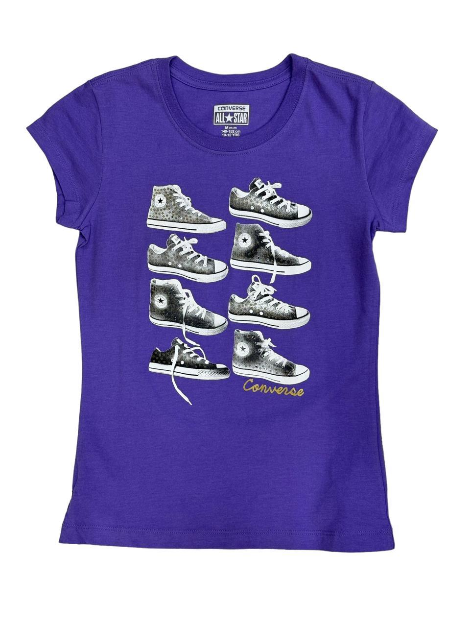 Converse T-Shirt Girls Stud Purple