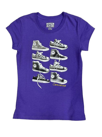 Converse T-Shirt Girls Stud Purple