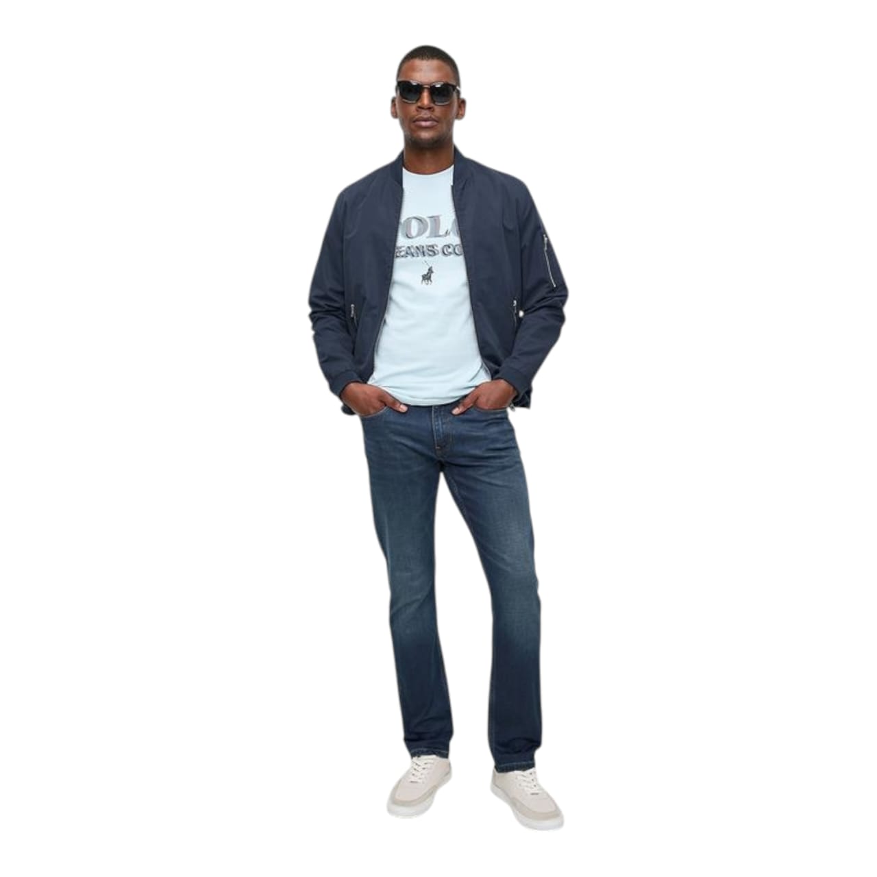 Polo Knitted Slim Leg Jean - Medium Wash