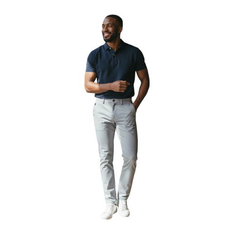 Polo Chino Essential Slim Leg Light Grey