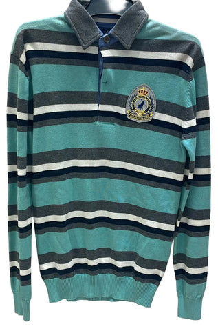 Polo Knitwear Stripe Rugby Turquoise
