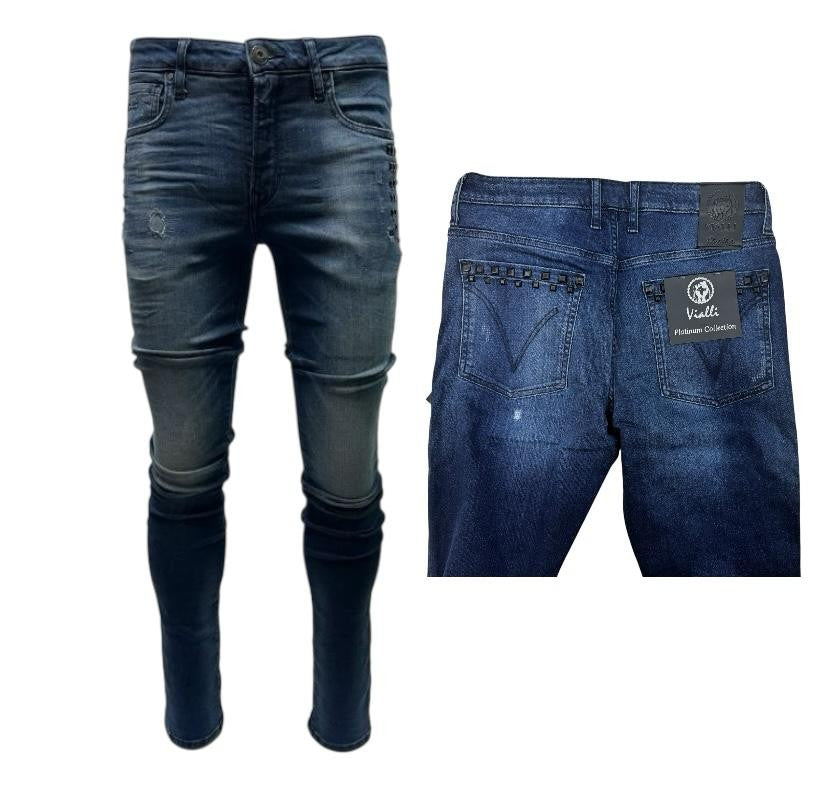 Vialli Jeans Scheletrico Skinny Justice Navy