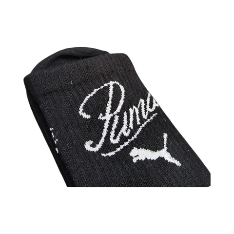 Puma Mens Script Logo Crew Socks - Black/White