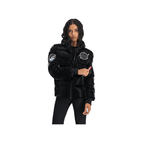 Alpha Industries Hooded Puffer NASA Jacket Black